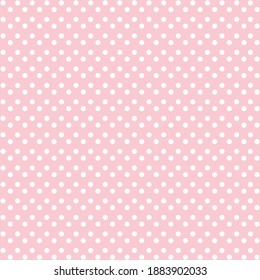 White and pink Polka Dot seamless pattern. Vector background.