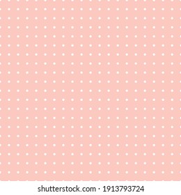 White and pink Polka Dot seamless pattern. Vector background.