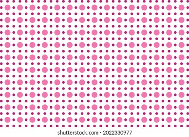 White and pink Polka Dot seamless pattern. For tablecloths, clothes, shirts, dresses, paper, bedding, blankets, quilts, and other textile products. Vector background.