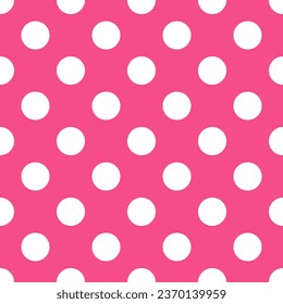 Ilustración vectorial del patrón sin soldadura de punto de polka blanco y rosa