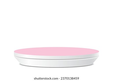 white and pink realistic 3d pedestal podium