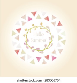 white pink red circle wreath flower geometric seamless vintage for love wedding advertising on summer season collection