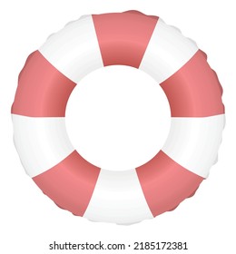 White and pink swim ring. vector illustration