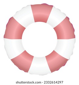 White and pink swim ring. vector illustration