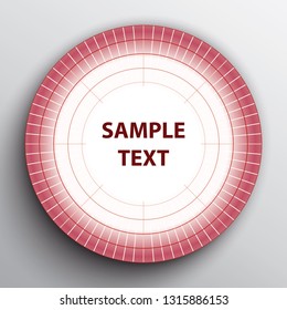 White pink target vector poster on white background.
