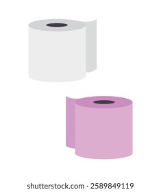 White and Pink Toilet paper roll