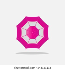 white pink umbrella icon vector