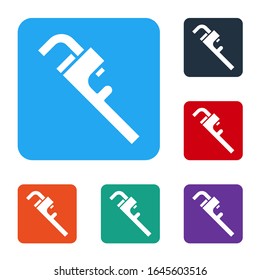 Weiße, verstellbare, Schlüssel-Symbol einzeln auf weißem Hintergrund. Die Symbole werden in den Tasten für das Farbquadrat eingestellt. Vektorillustration-Illustration