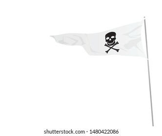 White pirate flag. vector illustration