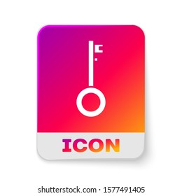 White Pirate key icon isolated on white background. Rectangle color button. Vector Illustration
