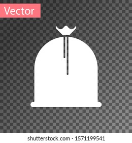 White Pirate sack icon isolated on transparent background.  Vector Illustration