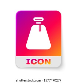 White Pirate sack icon isolated on white background. Rectangle color button. Vector Illustration