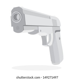 white pistol, 3d like vector