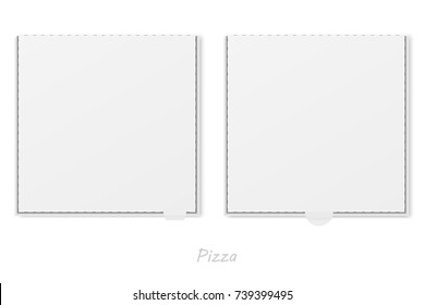 White Pizza Box. Closed Pizza Box Mockup