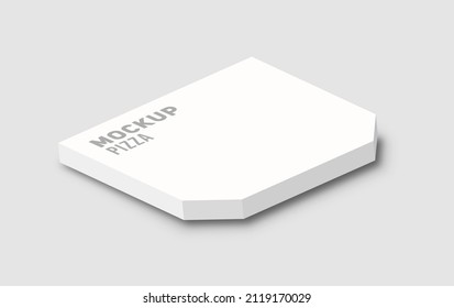 White pizza box top view. Empty package boxes and delivery packages mockup 3d.