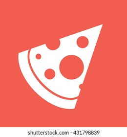 White pizza slice icon vector illustration