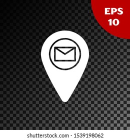 White Placeholder on map paper in perspective icon isolated on transparent dark background.  Vector Illustration
