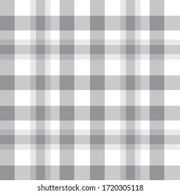 White Plaid, checkered, tartan seamless pattern suitable for fashion textiles and graphics