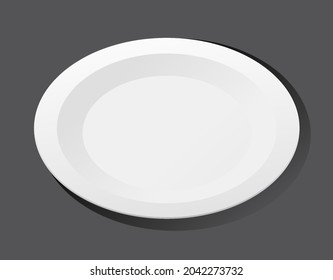 Placa plana blanca en la ilustración de fondo negro