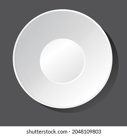 White plain plate on black background illustration