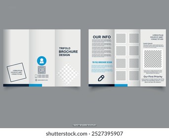 White plain trifold brochure with space for photos