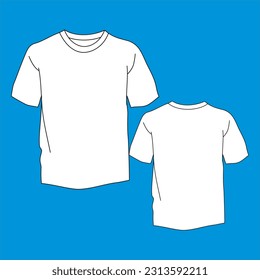 white plain t-shirt vector for men