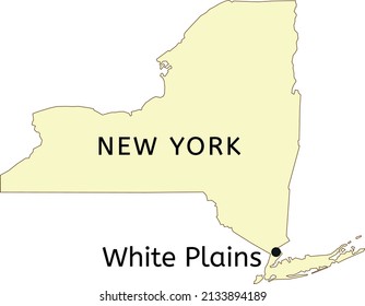 White Plains city location on New York state map