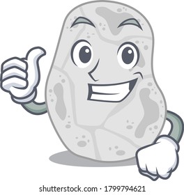 White planctomycetes cartoon character design showing OK finger