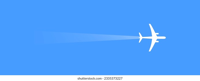 White plane on a blue background. Vector illustration