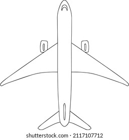 White Plane Top View Vector Isolated Stock Vector (Royalty Free ...