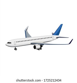 White Plane Vector Illustration Design