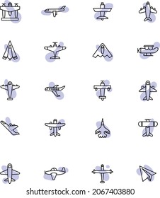 Paquete de iconos de planos blancos, ilustración, vector, sobre un fondo blanco.