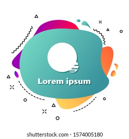 White Planet icon isolated on white background. Abstract banner with liquid shapes. Vector Illustration