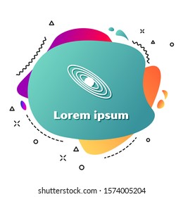 White Planet icon isolated on white background. Abstract banner with liquid shapes. Vector Illustration