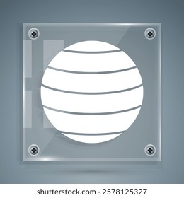 White Planet Venus icon isolated on grey background. Square glass panels. Vector