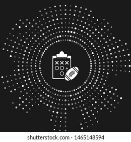 White Planning strategy concept icon isolated on grey background. Soccer or american football cup formation and tactic. Abstract circle random dots. Vector Illustration