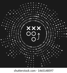 White Planning strategy concept icon isolated on grey background. Soccer or american football cup formation and tactic. Abstract circle random dots. Vector Illustration