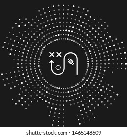 White Planning strategy concept icon isolated on grey background. Soccer or american football cup formation and tactic. Abstract circle random dots. Vector Illustration