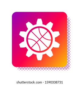 White Planning strategy concept icon isolated on white background. Basketball cup formation and tactic. Square color button. Vector Illustration
