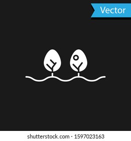 White Plant icon isolated on black background.  Vector Illustration