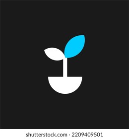 diseño vectorial de logotipo de planta blanca