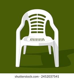 White Plastic Armchair Front View vector image isolated, eps