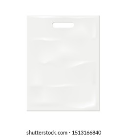 White Plastic Bag Mockup. Blank Polyethylene Package.
