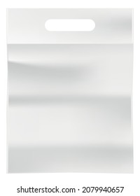 White plastic bag mockup. Blank plain package template