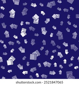 White Plastic bag with ziplock icon isolated seamless pattern on blue background.  Vector