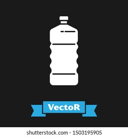 White Plastic bottle icon isolated on black background.  Vector Illustration