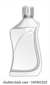 white plastic bottle isolated on a white background