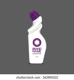 White plastic bottle mock up. Template design package. Vector illustration