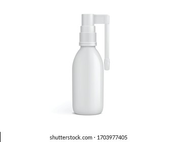 white plastic bottle for oral spray isolated on white background mock up template vector