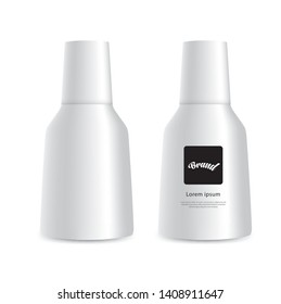 White plastic bottle vector for Pill, Supplementary, medical, beauty. product design, Packaging
